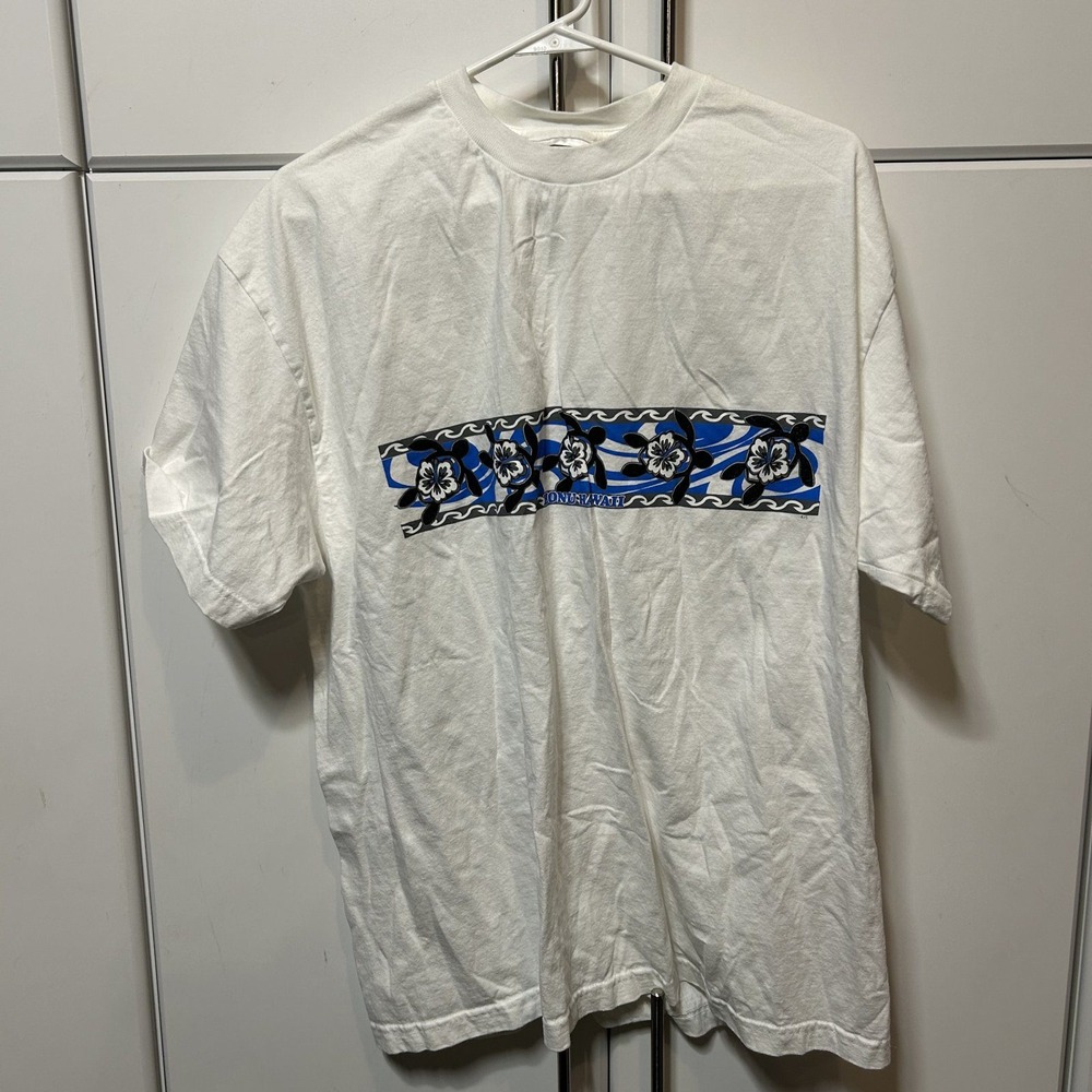 Vintage Nike Team Hawaii T-Shirt Mens Large White Honu Turtle Graphic Tee